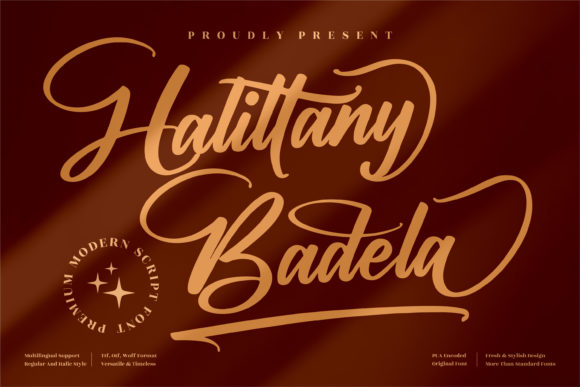 Halittany Badela: A Refined Script Font for Digital Branding